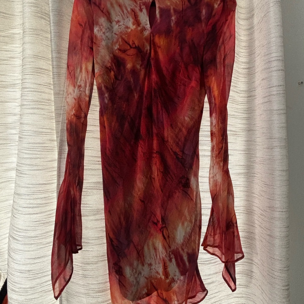 ASOS Red and Orange Tie-Dye Dress